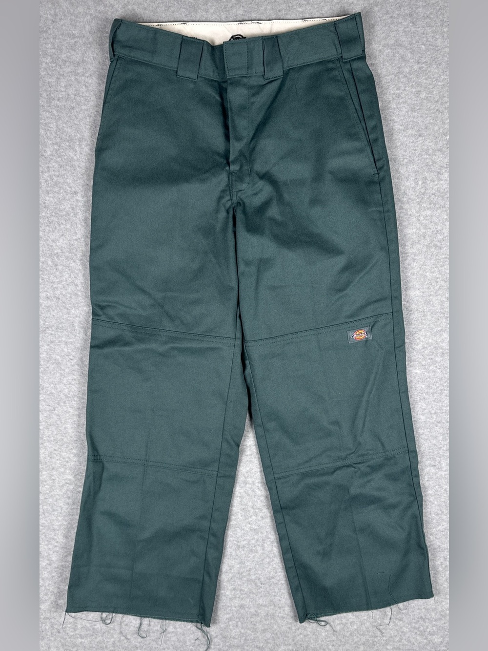 Dickies Men's 30x27 Green Work Pants Straight Leg Skate Workwear Raw Hem